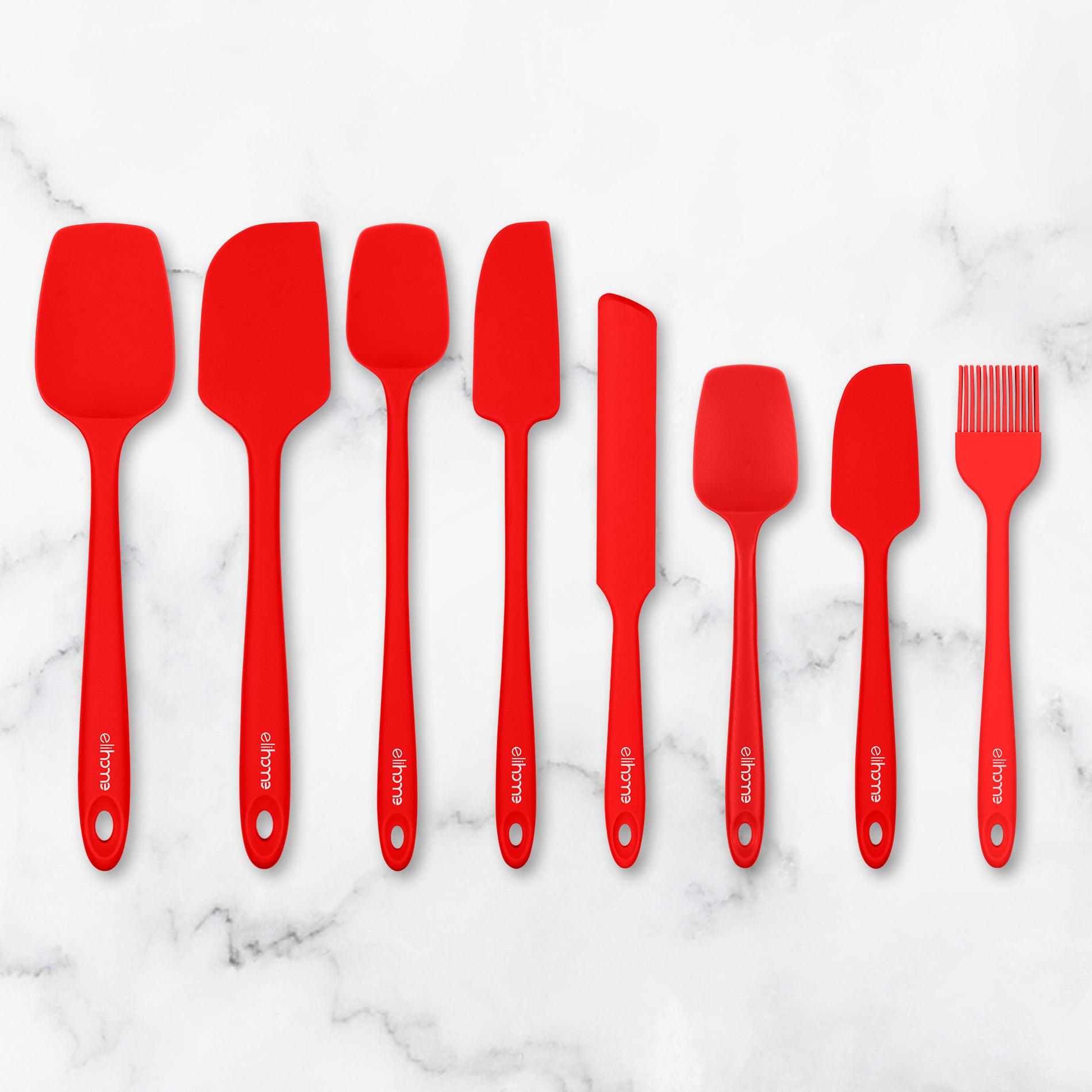 8 Piece Silicone Spatula Set - Teal Grey