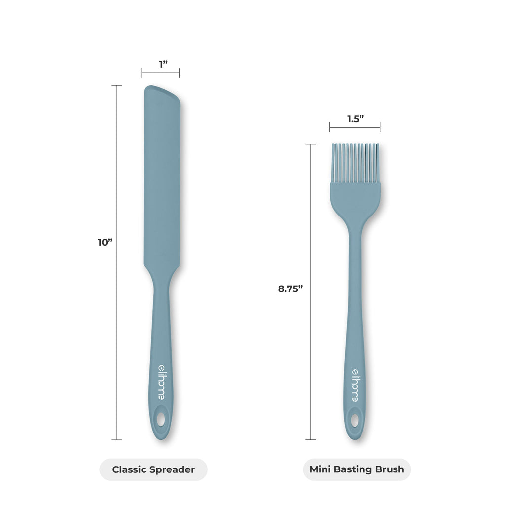 8 Piece Silicone Spatula Set - Teal Grey